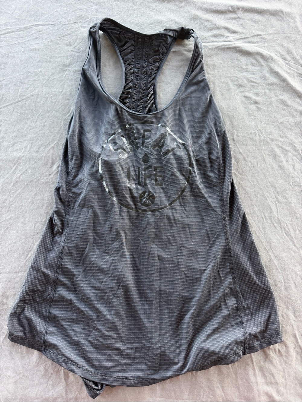 lululemon athletica Charcoal Gray Racerback Tank with Graphic